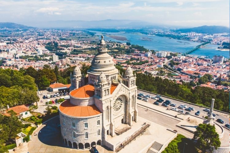 Vista do Santuário de Santa Luzia em Viana do Castelo